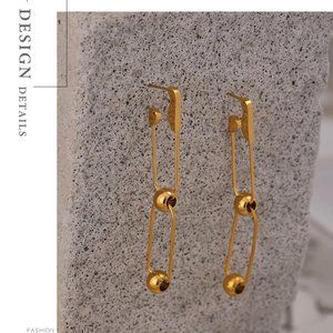 Stainless Steel Pin Drop Earrings Minimalist Trendy Earrings 2021